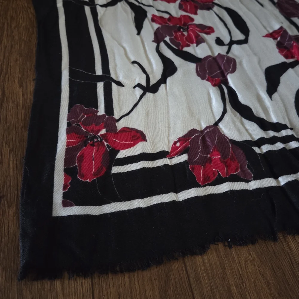 Vintage Liz Claiborne Scarf — Red Floral Moment You Didn’t Know You Needed 80